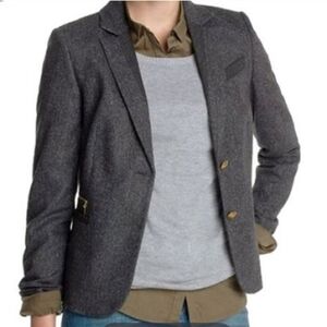 J. Crew Gray 100% Wool with Gold Buttons Size 6